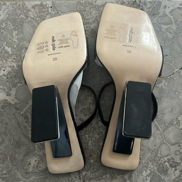 Cult Gaia BLACK Rene Cut-Out Heel Sandals, x Revolve, New, EU 38 - Picture 11 of 16